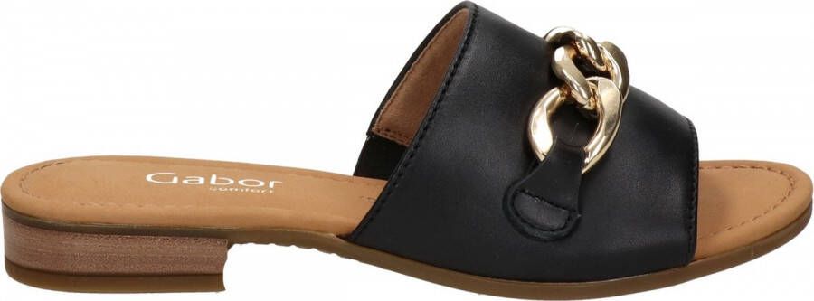 Gabor Metalen Ketting Dames Slippers Zwart Black Dames - Foto 5