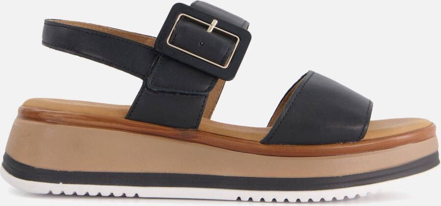 Gabor Comfortabele leren sandalen met klittenbandsluiting Black Dames - Foto 5