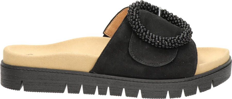 Gabor Slippers plateau zomerschoen slippers met sierparels aan de decoratieve gesp