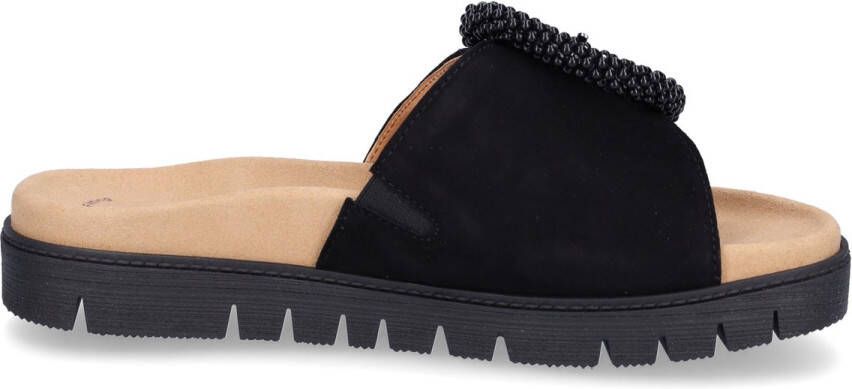 Gabor Slippers plateau zomerschoen slippers met sierparels aan de decoratieve gesp