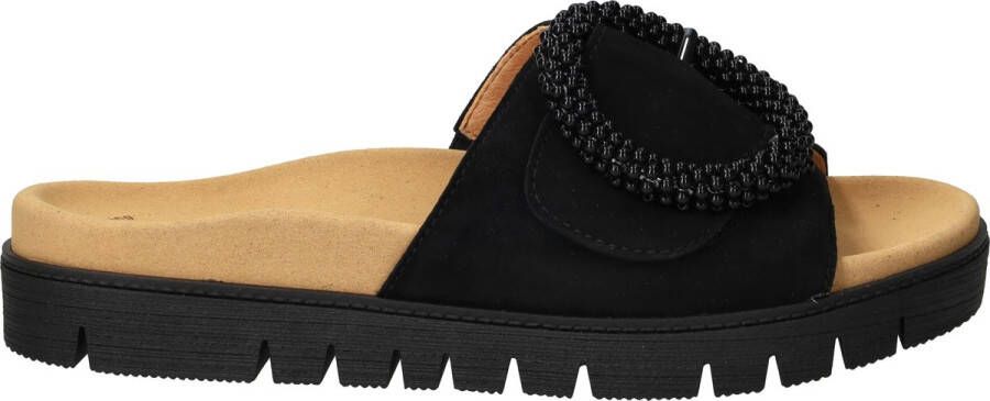Gabor Slippers plateau zomerschoen slippers met sierparels aan de decoratieve gesp