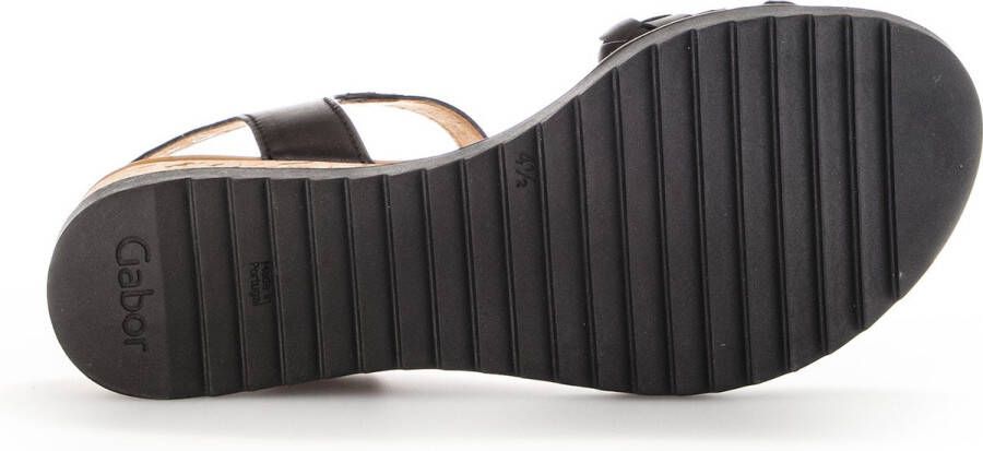 Gabor Zwarte leren sandalen met gevlochten bandjes Black Dames