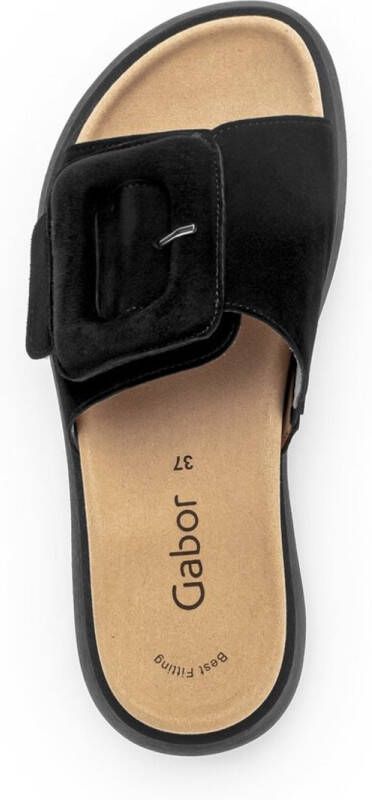 Gabor Slippers plateau zomerschoen slippers met grote decoratieve gesp