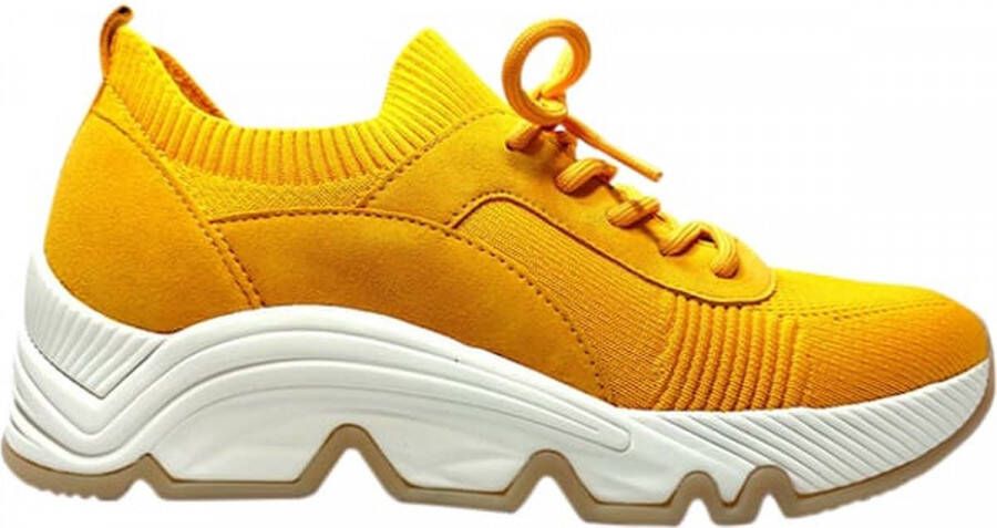 Gabor Gele Casual Sneakers voor Vrouwen Yellow Dames