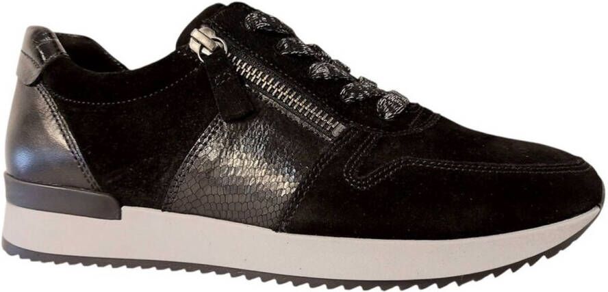 Gabor Veterschoen Zwart Nubuck Snake Combi