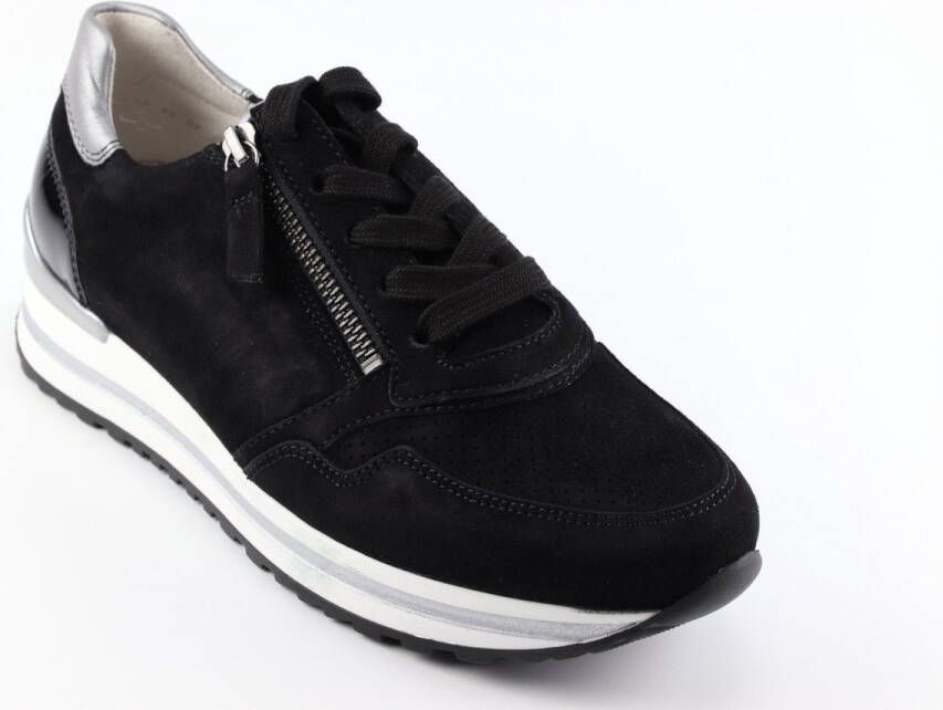 Gabor Sneakers met sleehak Turijn vrijetijdsschoen lage schoen veterschoen met verwisselbaar voetbed h-breedte