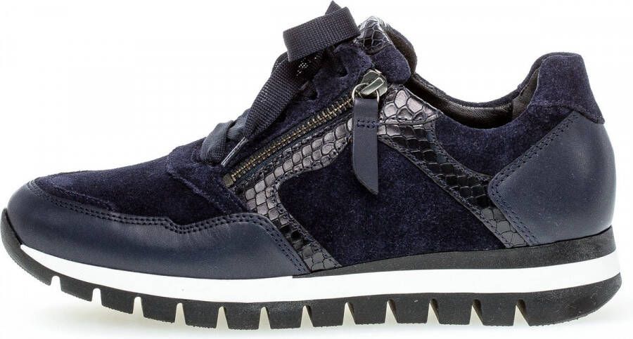 GABOR Lage Sneakers Dames 438 Maat: 42 5 Materiaal: Suède Kleur: Blauw - Foto 2