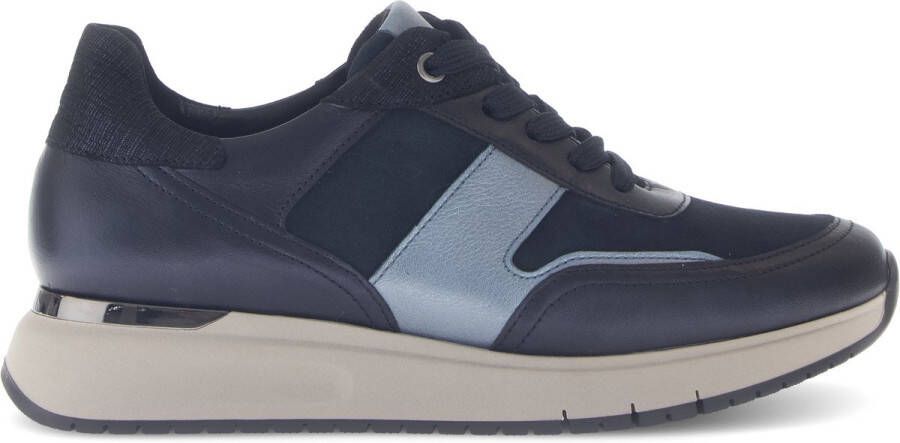 Gabor Sneaker Donker Blauw Nubuck Leer Metalli