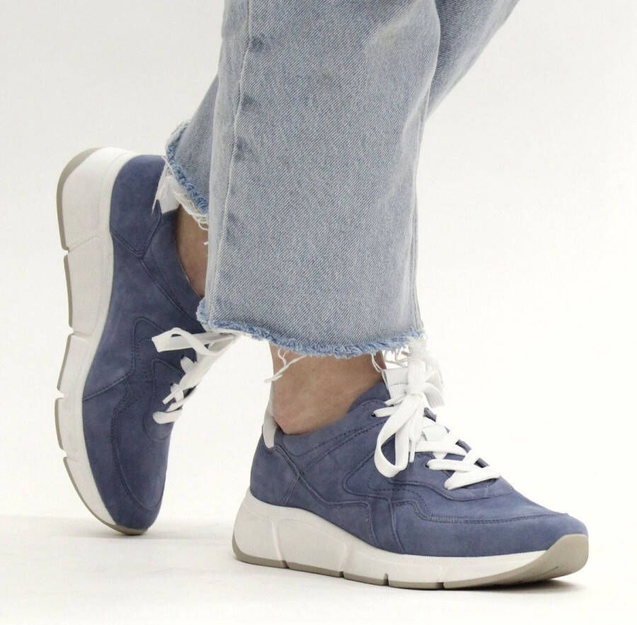 Gabor Comfortabele blauwe suède sneakers voor dames Blue Dames