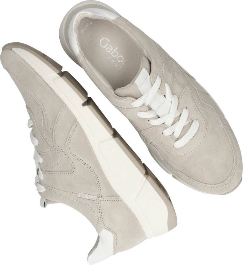 Gabor Beige Suède Sneakers met Optifit Voetbed Beige Dames