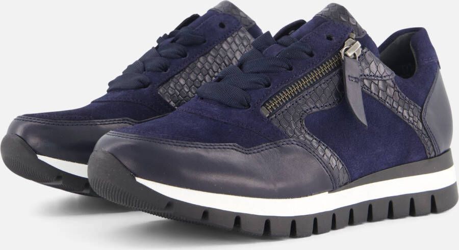 Gabor Marine Fluweelmand Sportieve Schoenen Blue Dames