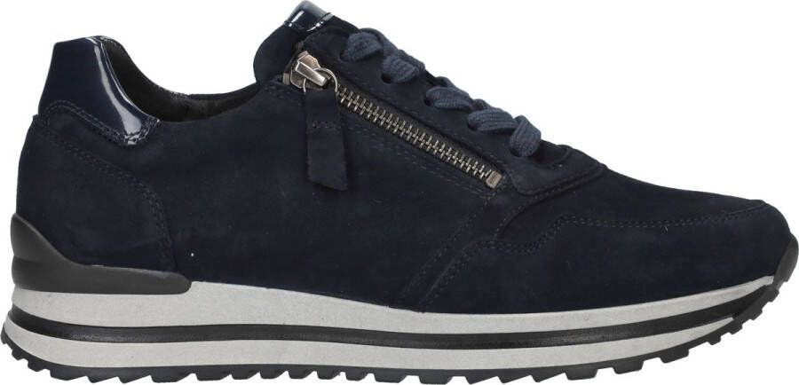 Gabor -art 76.528 46- sneakers-suede-donkerblauw-veter rits-H leest