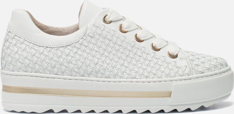 Gabor Sneakers Dames Lage sneakers Damesschoenen Canvas 86.499 Wit - Foto 4