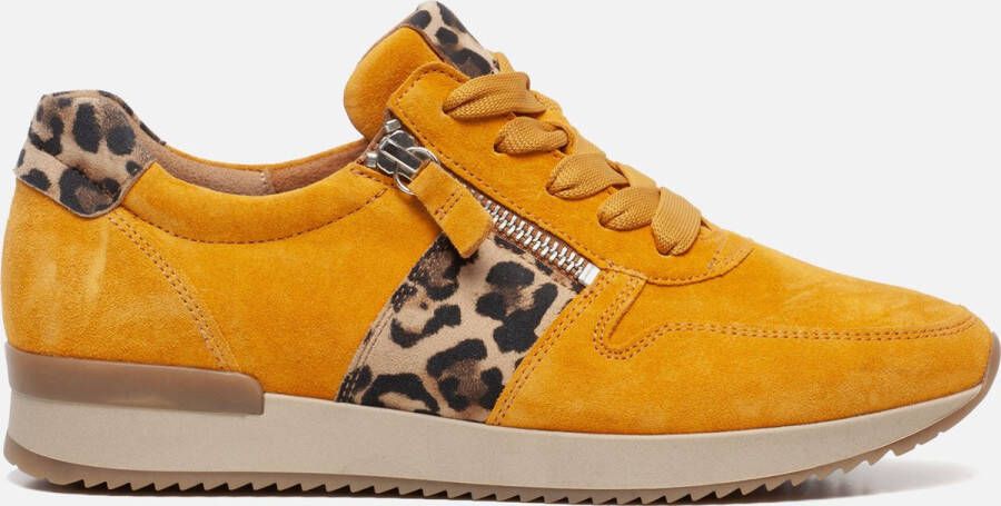 Gabor Sneakers Geel Suede