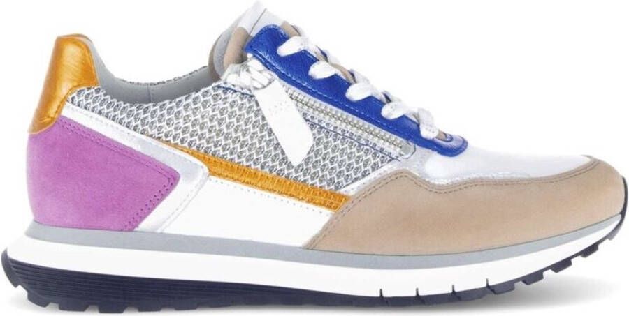 Gabor Sneaker 66.378.87 Wit Blauw Taupe Multi Wijdte H