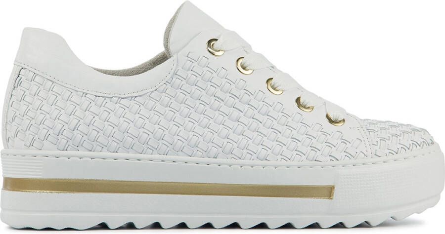 Gabor Sneakers Dames Lage sneakers Damesschoenen Canvas 86.499 Wit - Foto 2