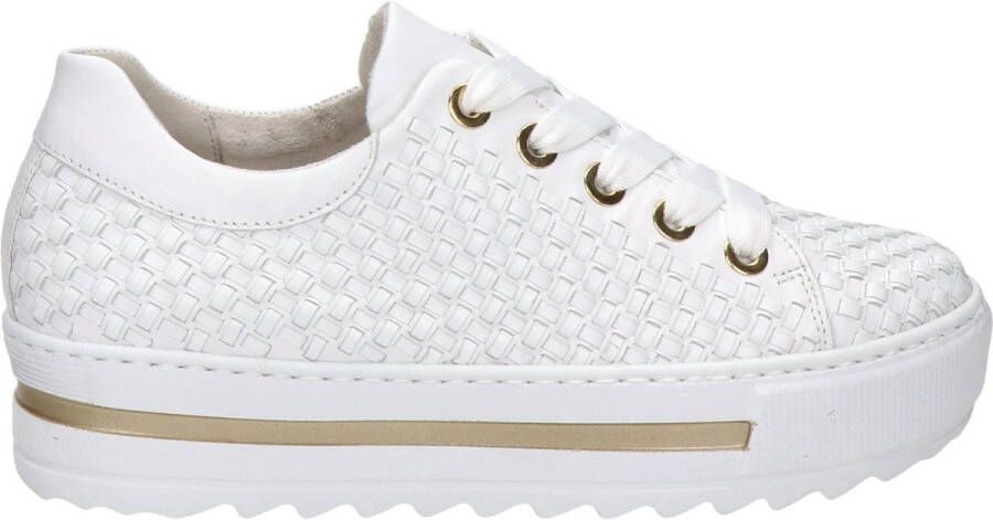 Gabor Sneakers Dames Lage sneakers Damesschoenen Canvas 86.499 Wit - Foto 3