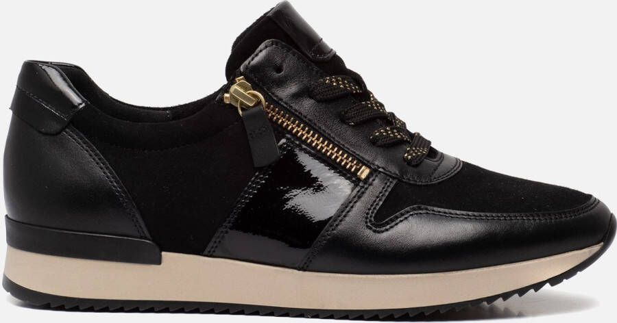 Gabor Zwarte Leren Sneakers Black Dames