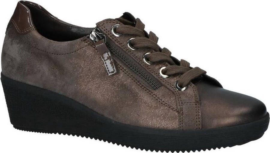 Gabor Taupe Veterschoenen met Sleehak Optifit