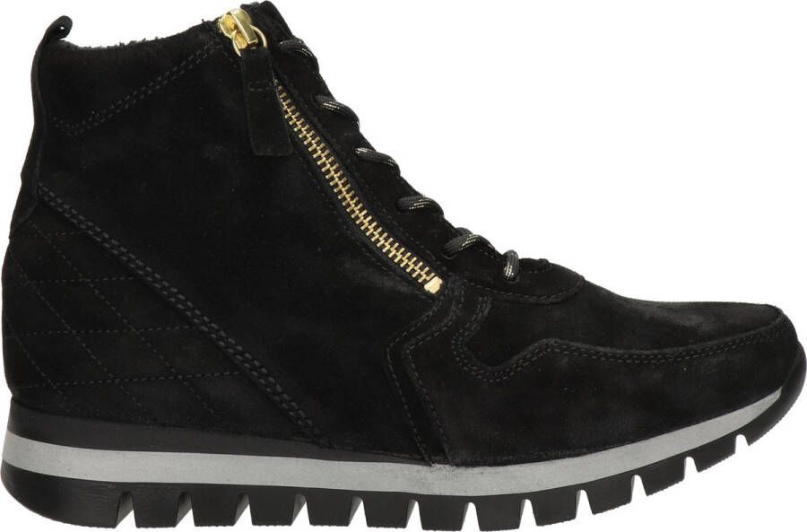 Gabor Sneakers Dames Lage sneakers Damesschoenen Suède 96.455 Zwart
