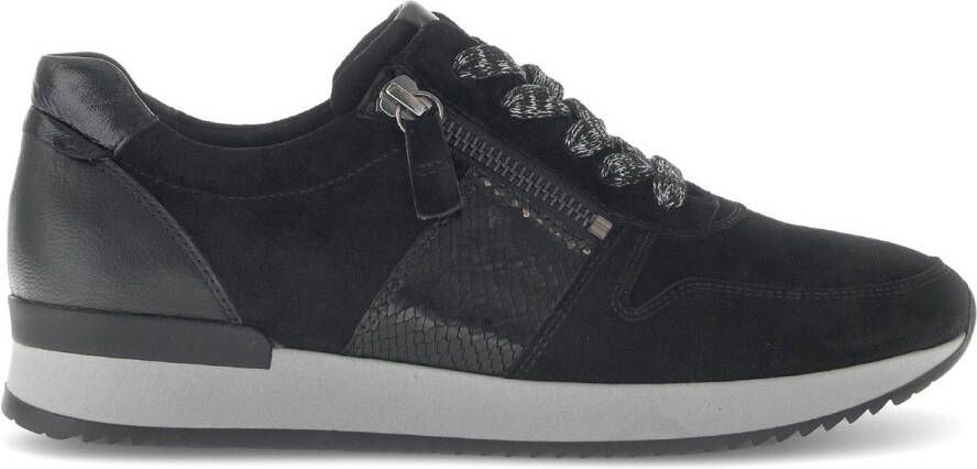 Gabor Veterschoen Zwart Nubuck Snake Combi