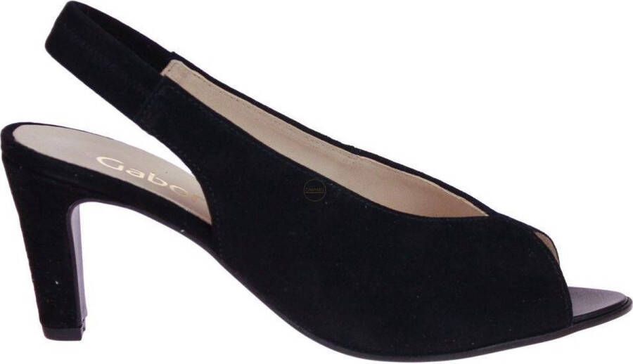 Gabor Peeptoe Sandaal Zwart Dames