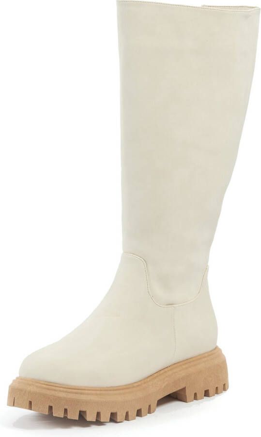 Gabylou 2XL laarzen voor brede kuiten Model Virginie. LT Beige