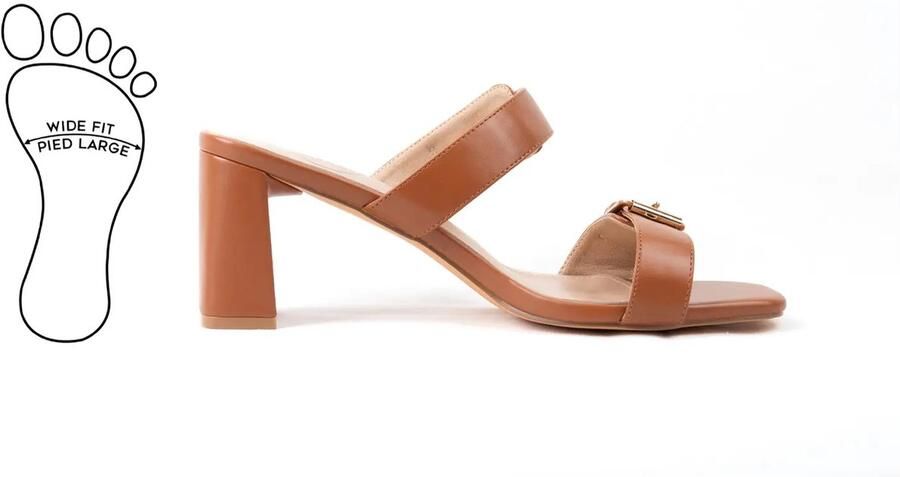 Gabylou Verstelbare muiltjes met brede neus en hak model H Iza