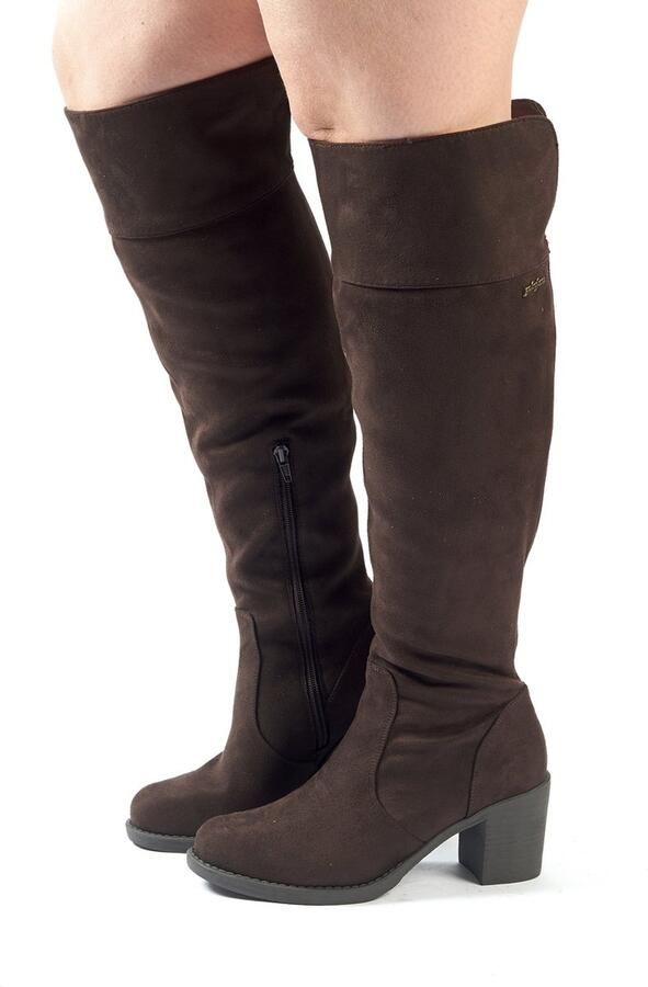 Gabylou Laarzen voor brede kuiten XL Model Nathalie Donkerbruin MF - Foto 2