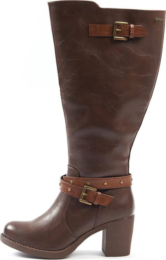 Gabylou Laarzen voor brede kuiten XL Model Chrystel Donkerbruin