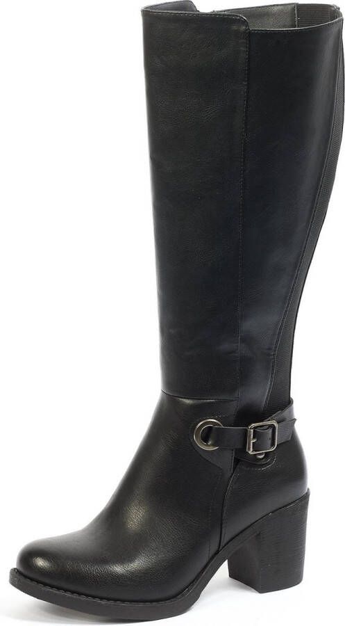 Gabylou XL Laarzen met hoge vierkante hak voor BREDE KUITEN Model Chrystel kleur cognac - Foto 3