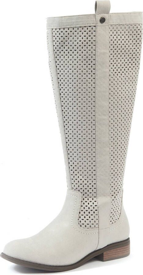 Gabylou XL laarzen voor brede kuiten Model Colette. Lt Beige - Foto 2