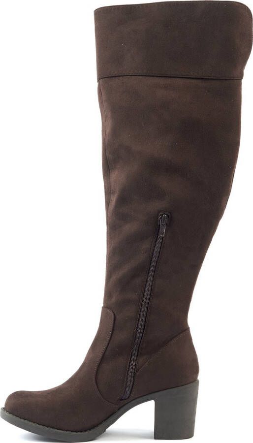 Gabylou Laarzen voor brede kuiten XL Model Nathalie Donkerbruin MF - Foto 4