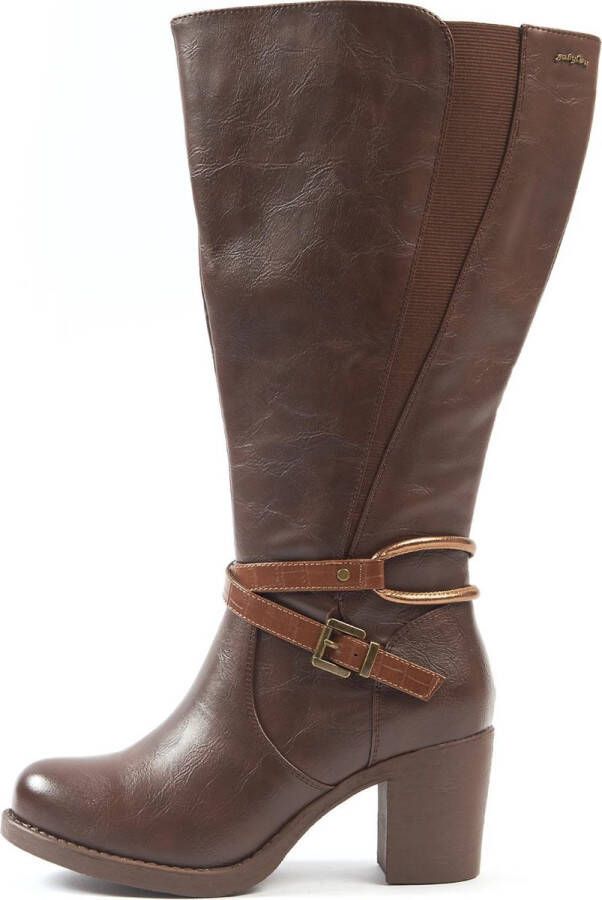 Gabylou Laarzen voor brede kuiten XXL Model Marta Donkerbruin - Foto 2