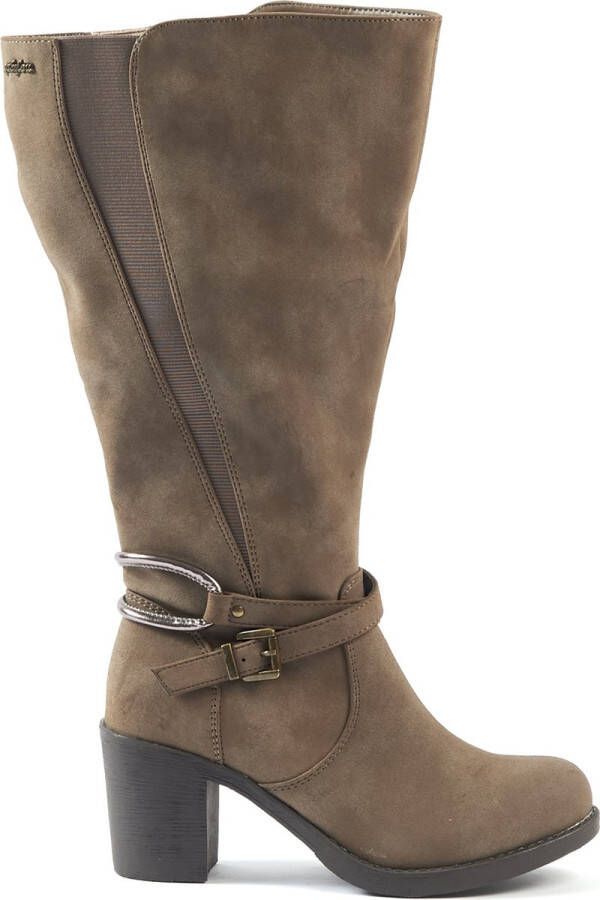 Gabylou Laarzen voor brede kuiten XXL Model Marta Donkerbruin