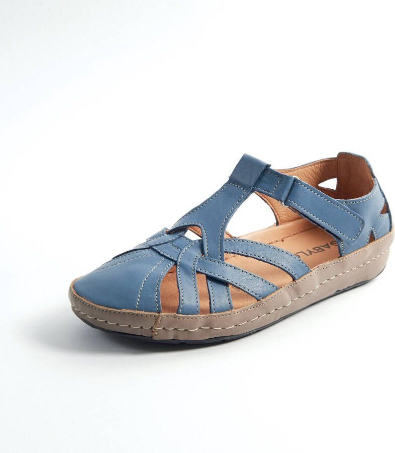 Gabylou Opengewerkte sandalen comfort leer Brede voet H Model Marie Odile Ecru Argent - Foto 2