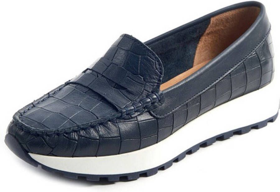 Gabylou Mocassin comfort mode leer Model Apoline Marine