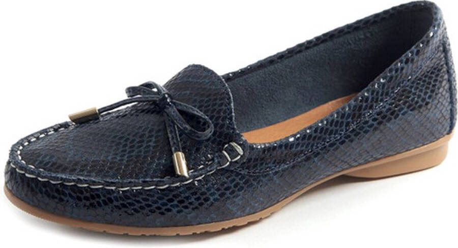 Gabylou Mocassins comfort reptielenleer Model Carmen Marine