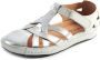 Gabylou Opengewerkte sandalen comfort leer Brede voet H Model Marie Odile Argent Ecru - Thumbnail 1