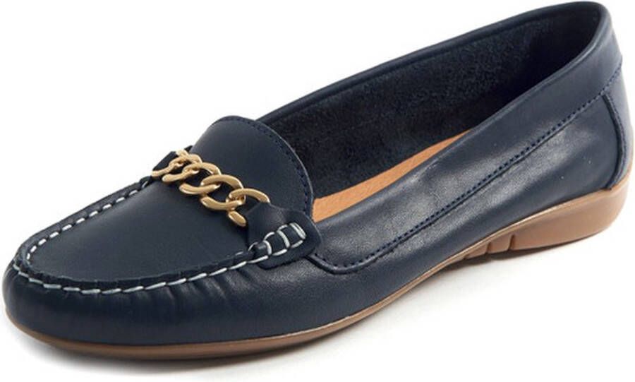 Gabylou Mocassins comfort leer ketting Model Mercedes Marine - Foto 4