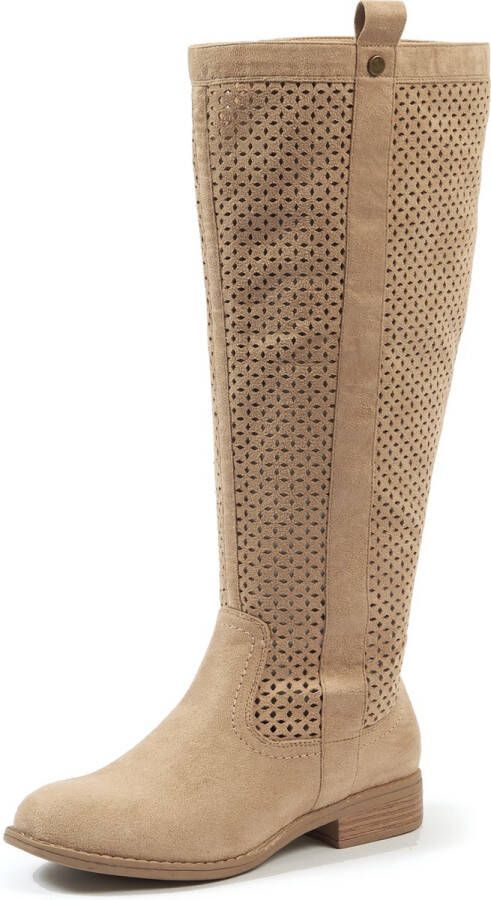 Gabylou XL laarzen voor brede kuiten Model Colette. Lt Beige