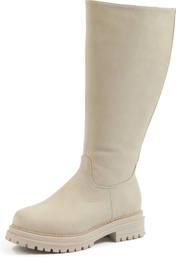 Gabylou XL laarzen voor brede kuiten Model Emilie. Lt Taupe