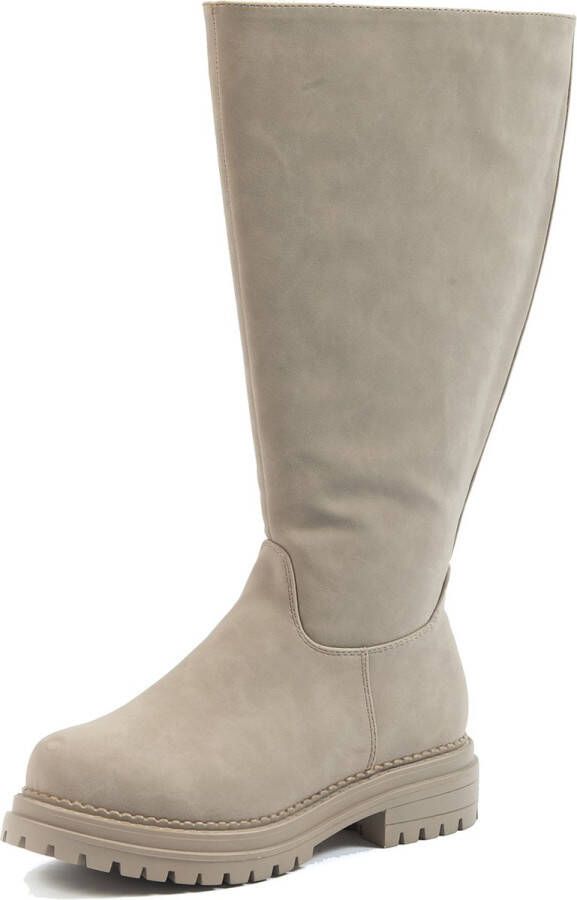 Gabylou XL laarzen voor brede kuiten Model Emilie Lt Taupe