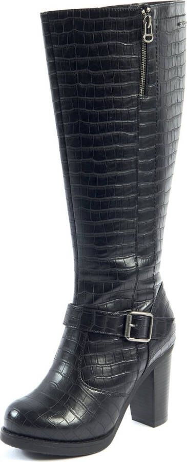 Gabylou XL laarzen voor brede kuiten Model Kamilla Croco. Black