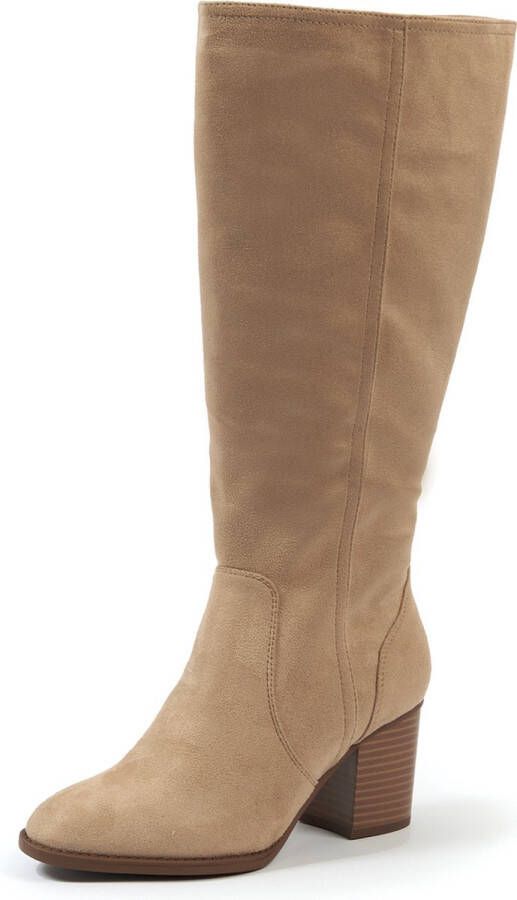 Gabylou XL laarzen voor brede kuiten Model Olivia. Lt Beige