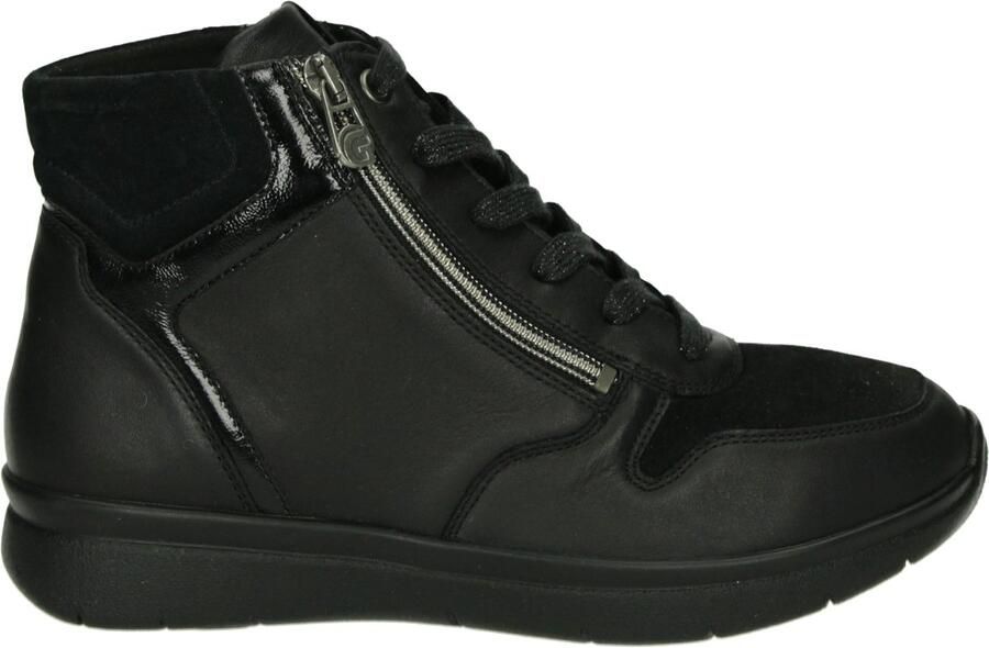 Ganter 209281 KIRA-K Hoge sneakersVeterbootsDames veterschoenenDames sneakersHalf-hoge schoenen Zwart