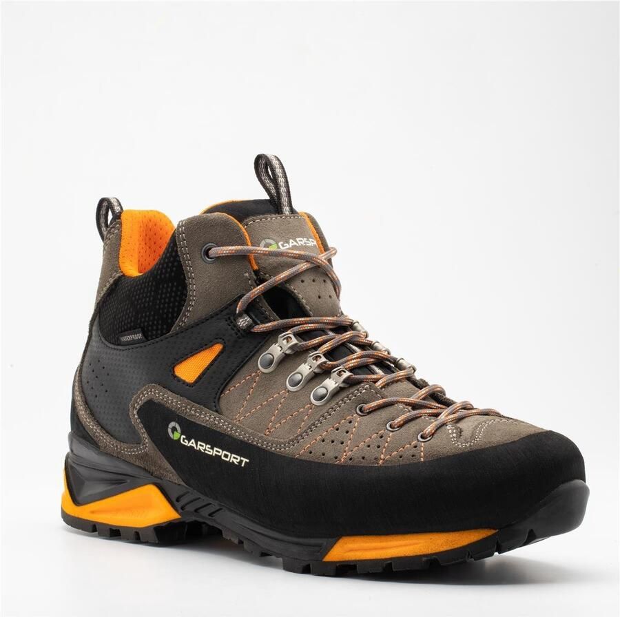 Garsport mountain tech mid wp mountain boots antracite arancio waterproof suède