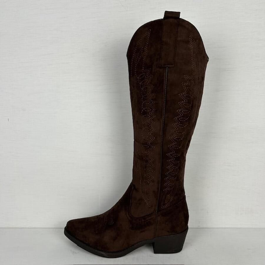 Gave hoge suèdine cowboylaars bruin