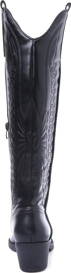 Weloveshoes Black Friday Deal Dames Cowboylaarzen met Hak Imitatieleer Zwart - Foto 6
