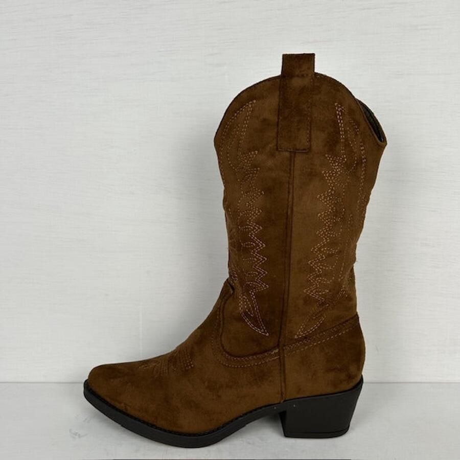 Gave suèdine cowboylaars lichtbruin Bruin